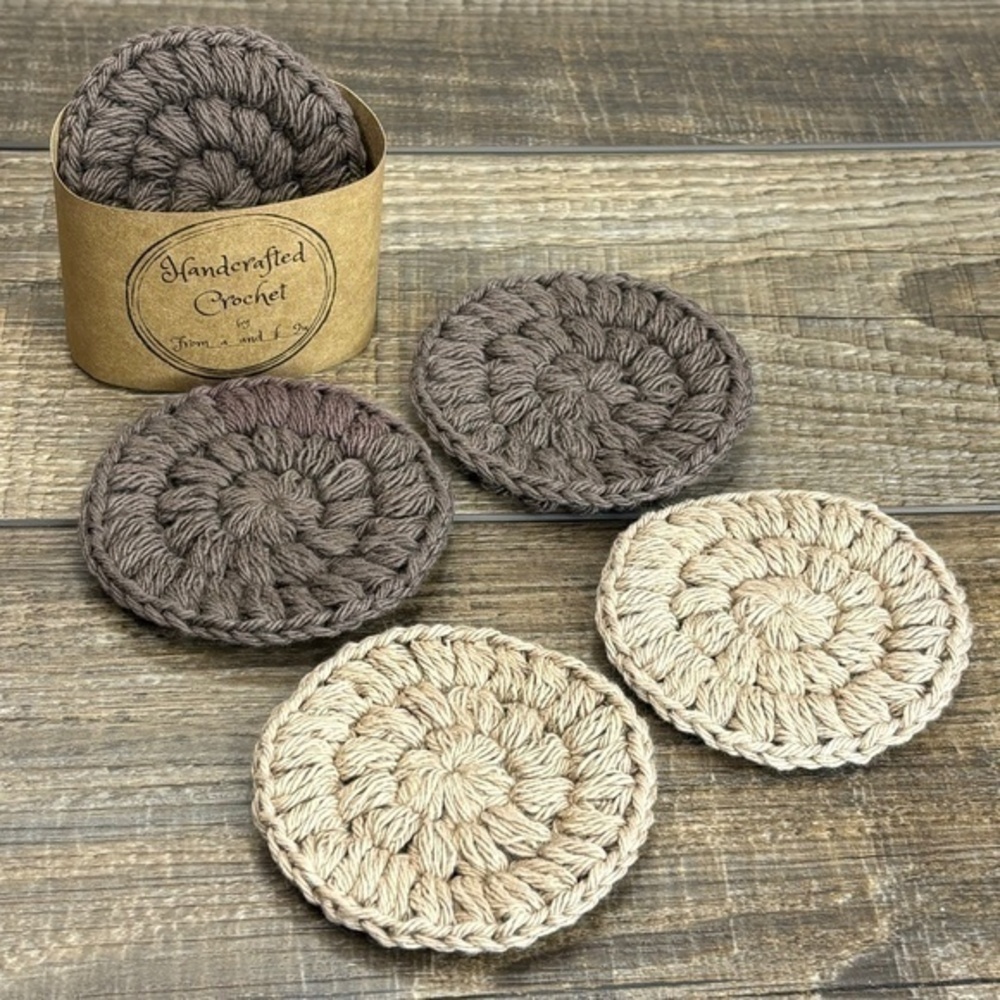 Handcrafted Crochet Face Round Makeup Remover Scrubbies Set Cotton Yarn
